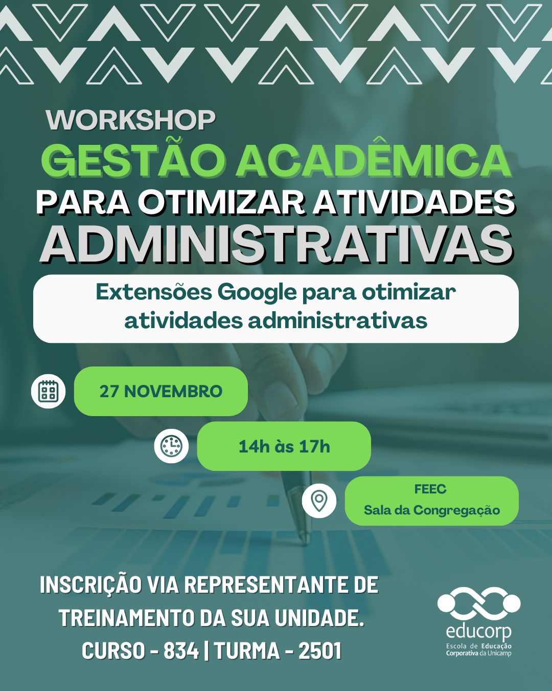 Workshop Educorp: Gestão Acadêmica - Extensões Google para otimizar atividades administrativas